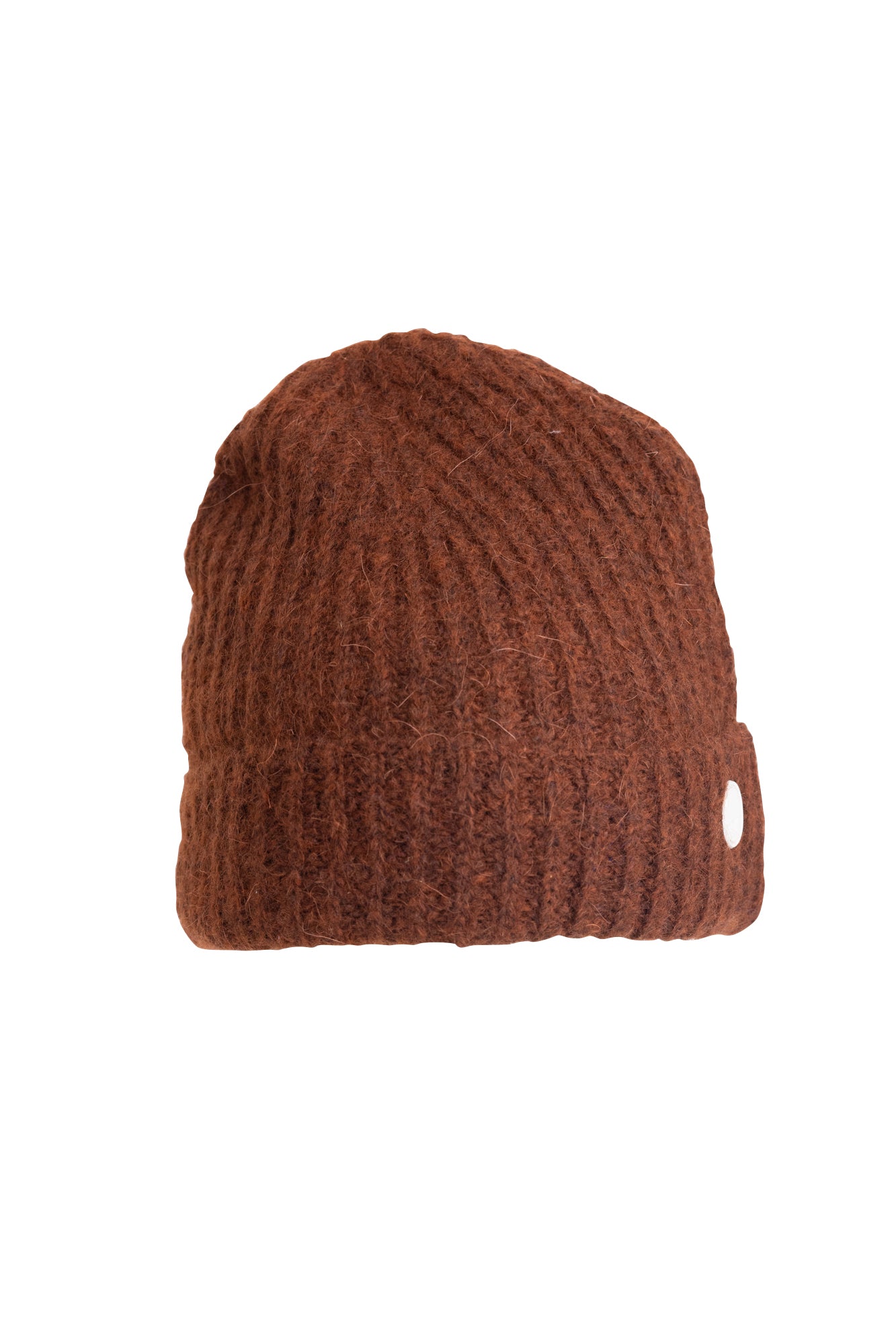 BULKY CABLED BEANIE angora online merino mohair silk rust mix