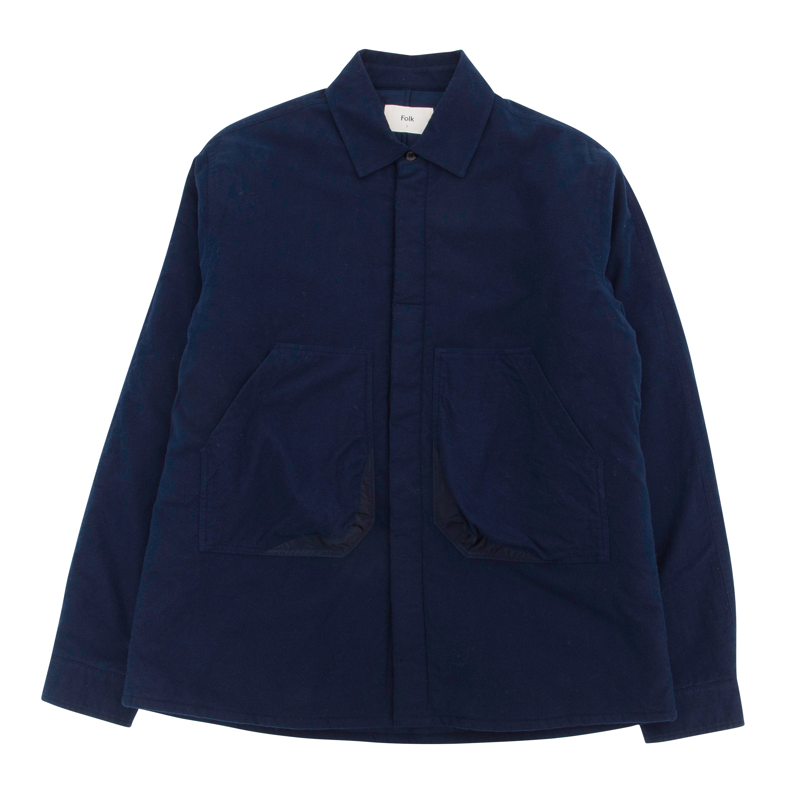 Folk | Wadded Overshirt - Navy Flannel