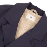 Folk | Twill And Twill Fleece Peacoat - Navy