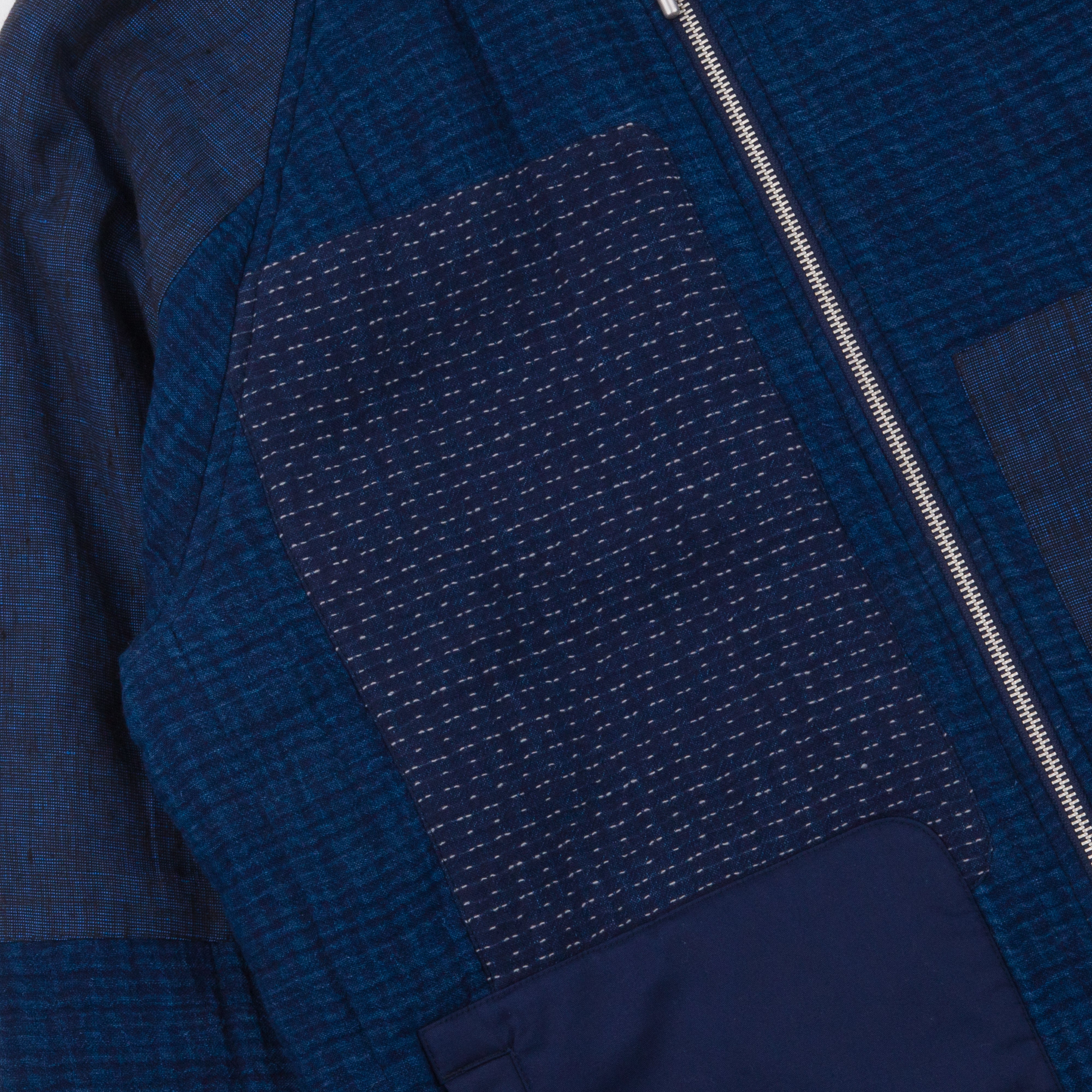 Folk | Wadded Curve Jacket - Indigo Patch Work