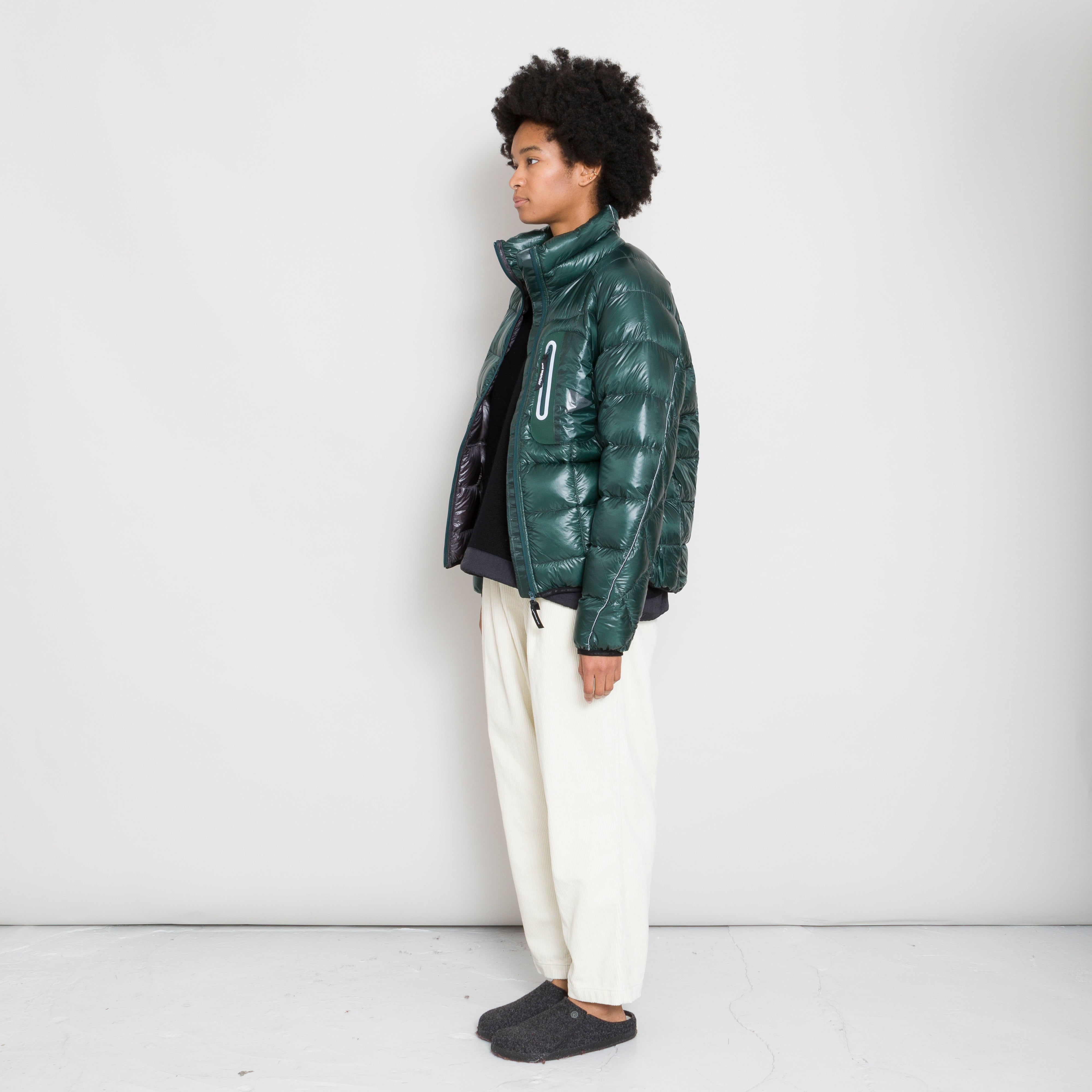 AND WANDER - 7 diamond Stitch Down Jacket - Green