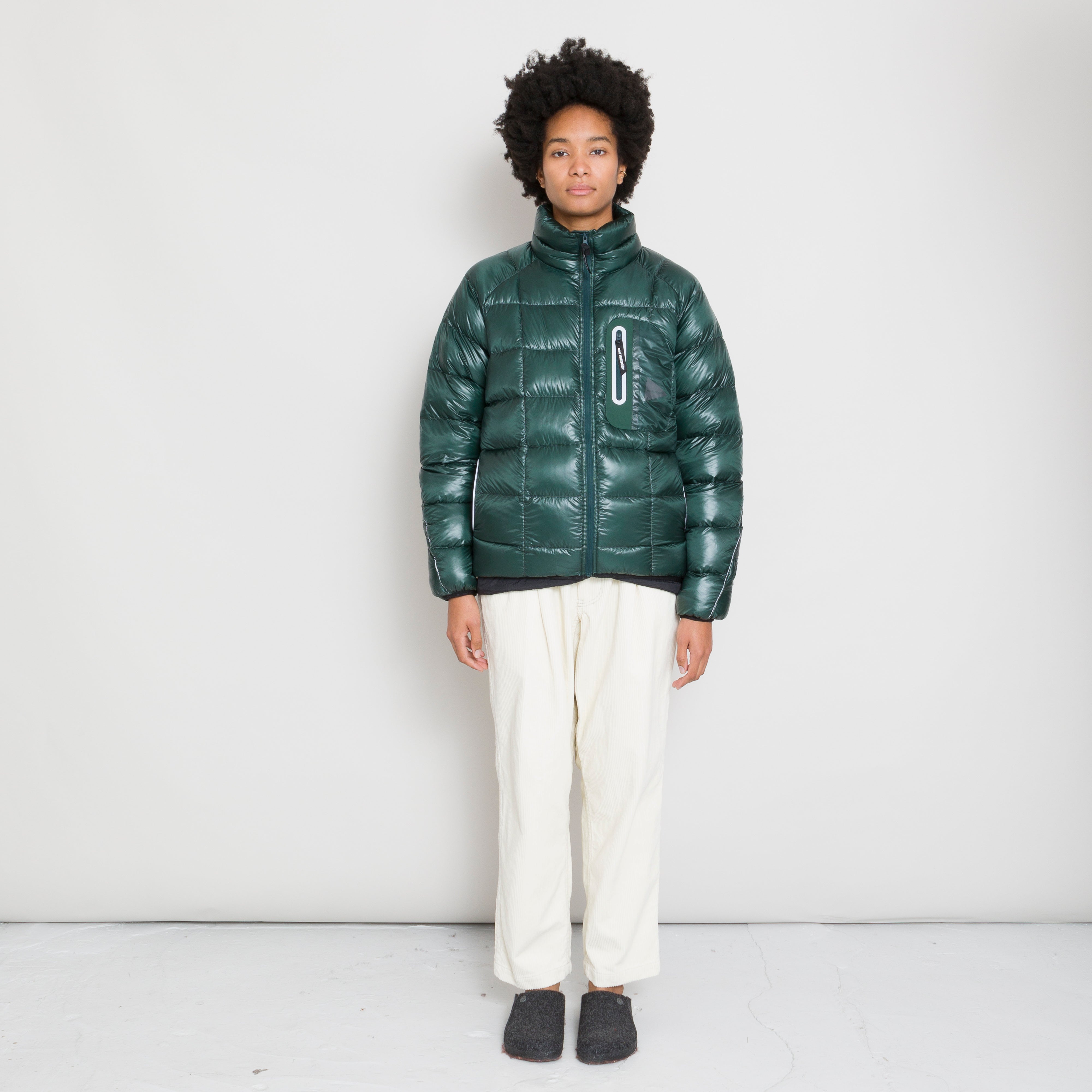 AND WANDER - 7 diamond Stitch Down Jacket - Green