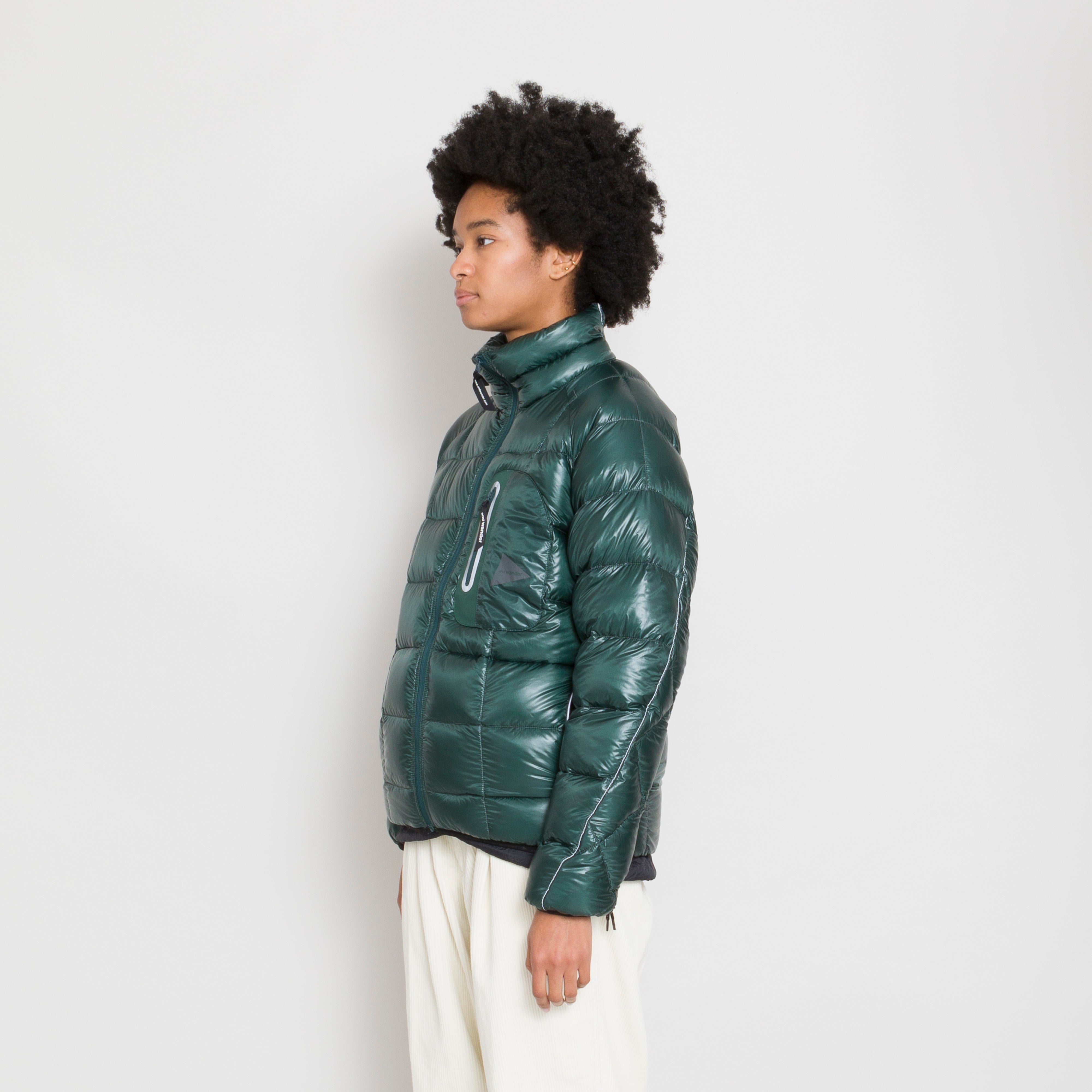 AND WANDER - 7 diamond Stitch Down Jacket - Green