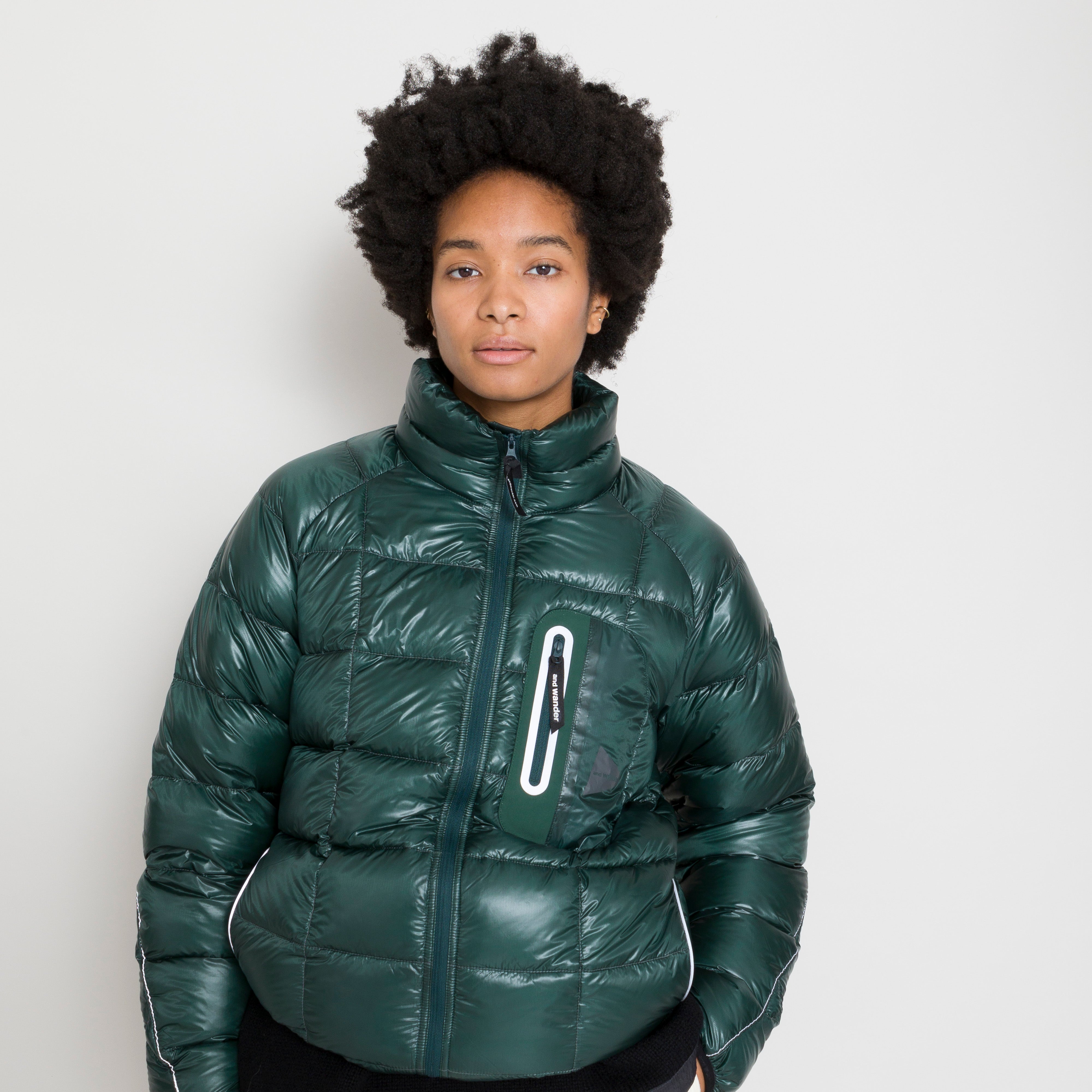 AND WANDER - 7 diamond Stitch Down Jacket - Green