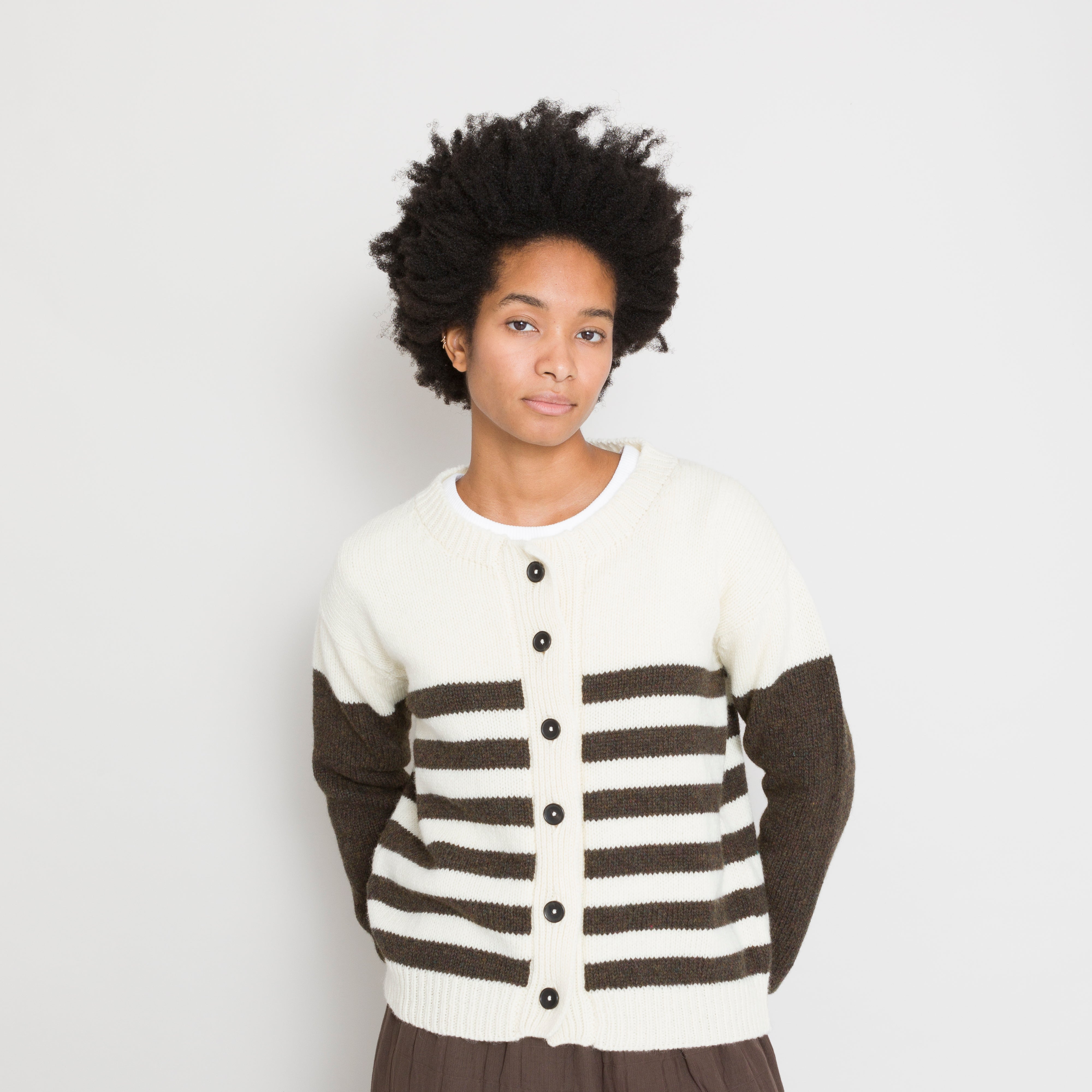 Cawley | Cawley - Rosa Cardigan - Ecru/Bracken