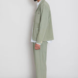 Wide Fit Trouser - Sage Summer Twill