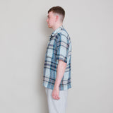 SS Soft Collar Shirt - Ocean Blue Check