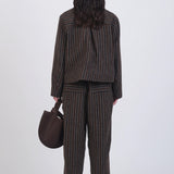 Cawley - Japanese Boucle Wool Lillie Jacket - Brown Charcoal