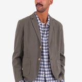 Cotton Linen Blazer - Dark Sage