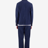 Drawcord Cotton Linen Trouser - Navy