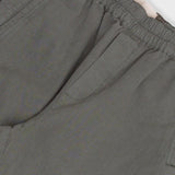 Drawcord Cotton Linen Trouser - Dark Sage