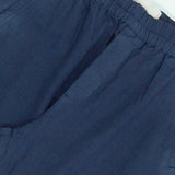 Drawcord Cotton Linen Trouser - Soft Navy