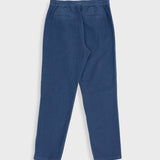 Drawcord Cotton Linen Trouser - Soft Navy