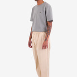 Drawcord Loose Trousers - Light Stone