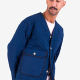 Lightweight Liner Jacket - Indigo Microcheck