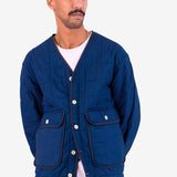 Lightweight Liner Jacket - Indigo Microcheck