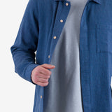 Patch Shirt - Indigo Basketweave