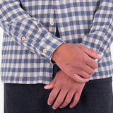 Patch Shirt - Soft Blue Crinkle Check