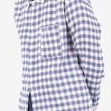 Patch Shirt - Soft Blue Crinkle Check