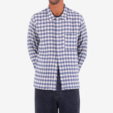 Patch Shirt - Soft Blue Crinkle Check