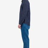 Relaxed Fit Shirt - Navy Textured Stripe