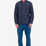 Relaxed Fit Shirt - Navy Textured Stripe