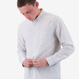 Relaxed Fit Shirt - Sage Microstripe Slub