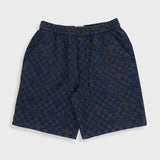 Relaxed Short - Indigo Mix Checkerboard