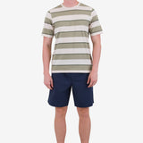 Shadow Stripe T-Shirt - Light Sage Melange