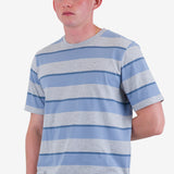 Shadow Stripe T-Shirt - Soft Blue Melange