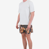 Swimshort - Orange / Sage Shadow Print