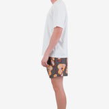 Swimshort - Orange / Sage Shadow Print