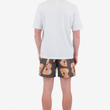 Swimshort - Orange / Sage Shadow Print