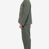 Wide Fit Blazer - Sage Overdyed Stripe