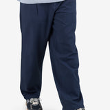 Wide Fit Trouser - Soft Navy Herringbone