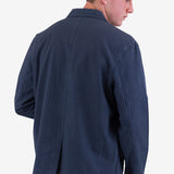 Wide Fit Blazer - Soft Navy Herringbone