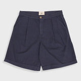 Wide Fit Short - Soft Navy Herringbone