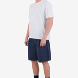 Wide Fit Short - Soft Navy Herringbone