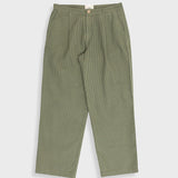 Wide Fit Trouser - Sage Overdyed Stripe