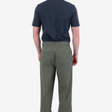 Wide Fit Trouser - Sage Overdyed Stripe