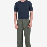 Wide Fit Trouser - Sage Overdyed Stripe