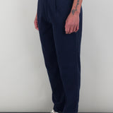 Assembly Suit Trouser - Navy Brushed Stripe