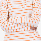 Boat Neck T-Shirt - Ecru / Orange