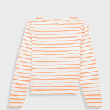 Boat Neck T-Shirt - Ecru / Orange