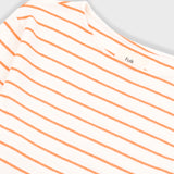 Boat Neck T-Shirt - Ecru / Orange