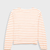 Boat Neck T-Shirt - Ecru / Orange