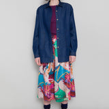 Full Seam Skirt - Abstract Flower Satin