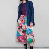 Full Seam Skirt - Abstract Flower Satin