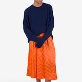 Full Seam Skirt - Orange Coral Diamond Print