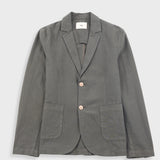 Cotton Linen Blazer - Dark Sage